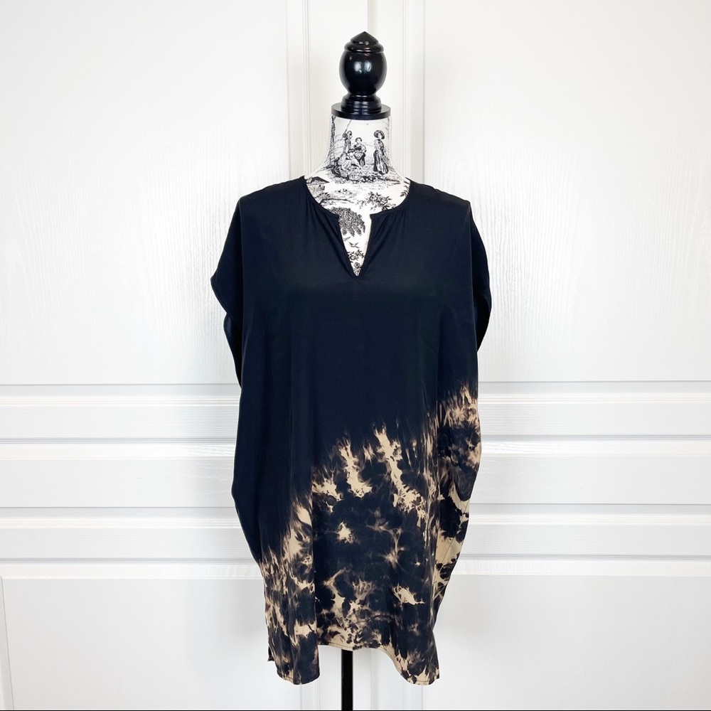 Citron Santa Monica Tie Dye Silk Tunic Black